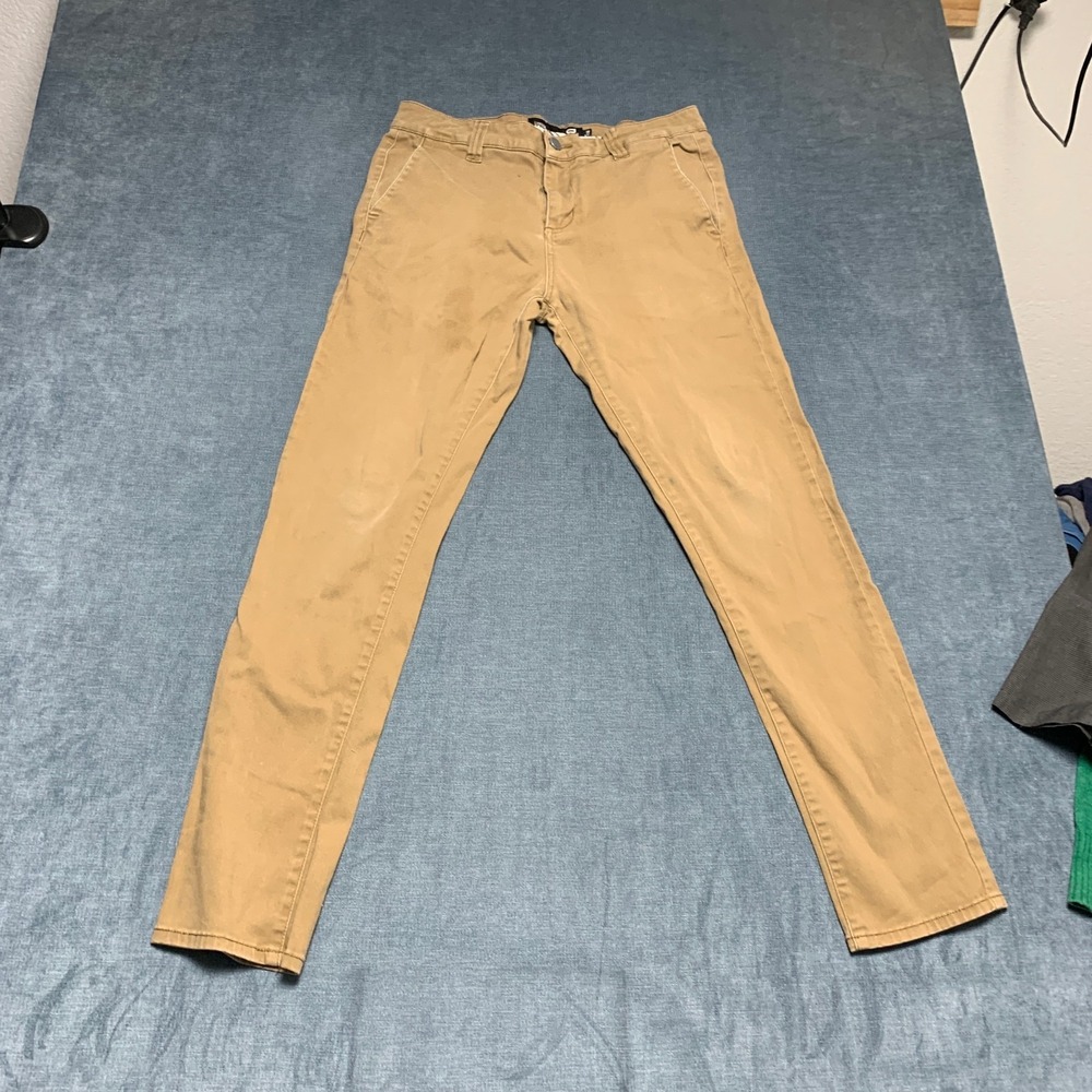 RSQ London Skinny Leg Chino Pants Mens 30x32 Brown Formal Fit Slash Pockets